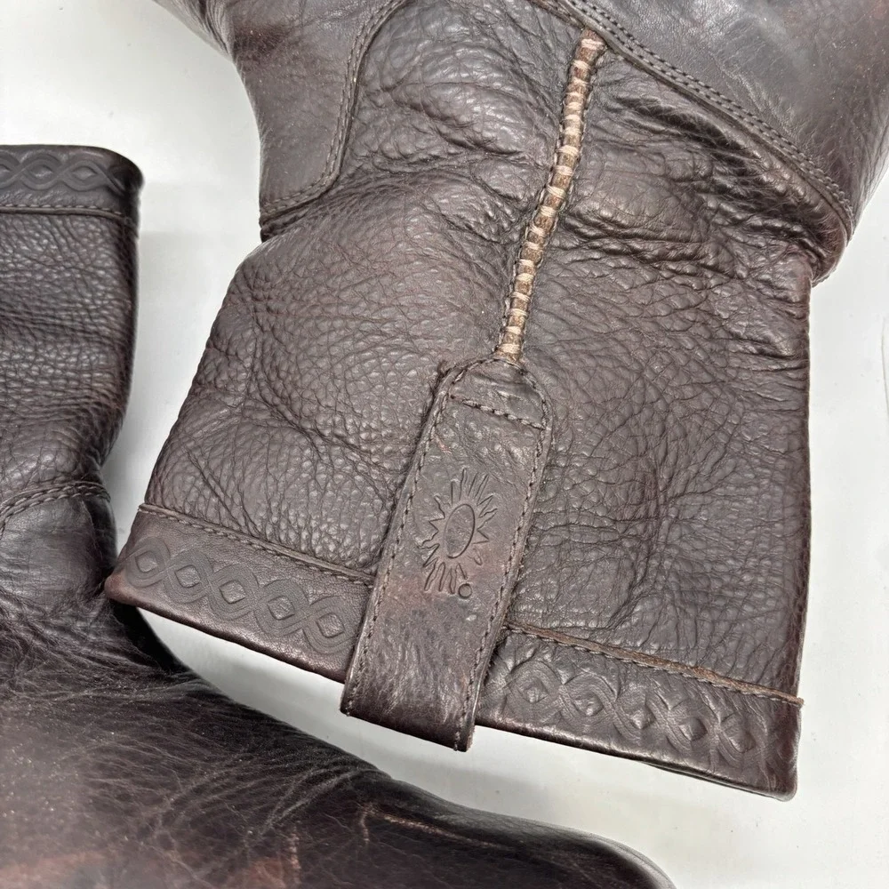 Ugg Men's Newbreak Black Leather Tall Biker Ridding Boots Model 3036 Size 7.5